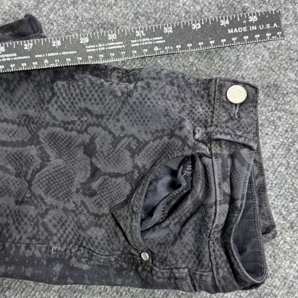 Zara Skinny Jeans Womens 4 Grey Black Snakeskin Animal Print Denim Mid Rise - Picture 5 of 7